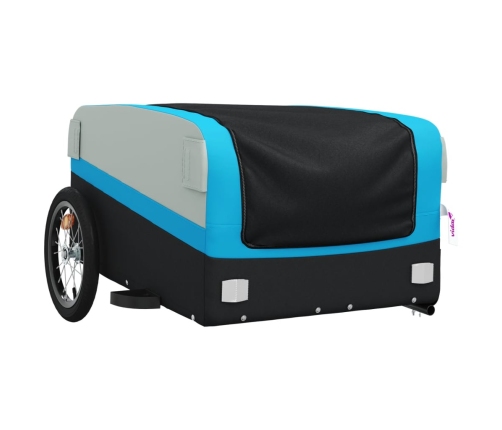 vidaXL velosipēda piekabe, 45 kg, melna un zila, dzelzs