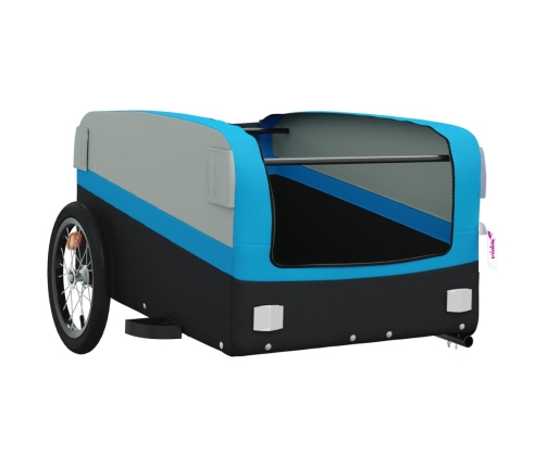 vidaXL velosipēda piekabe, 45 kg, melna un zila, dzelzs