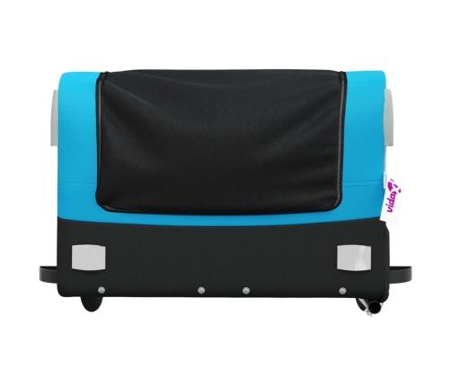 vidaXL velosipēda piekabe, 45 kg, melna un zila, dzelzs