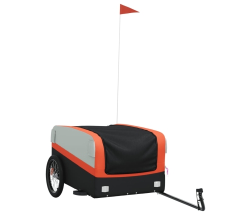 vidaXL velosipēda piekabe, 45 kg, melna un oranža, dzelzs