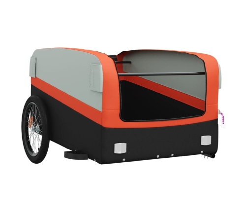 vidaXL velosipēda piekabe, 45 kg, melna un oranža, dzelzs