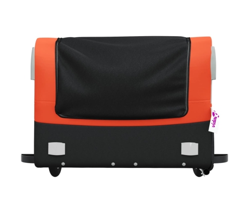 vidaXL velosipēda piekabe, 45 kg, melna un oranža, dzelzs
