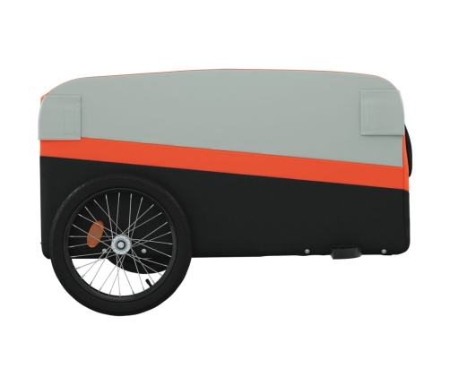 vidaXL velosipēda piekabe, 45 kg, melna un oranža, dzelzs