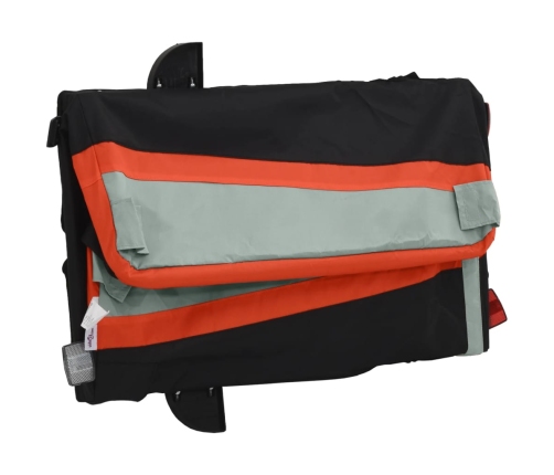 vidaXL velosipēda piekabe, 45 kg, melna un oranža, dzelzs