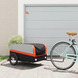 Velosipēda Piekabe, 45 Kg, Melna Un Oranža, Dzelzs Vidaxl