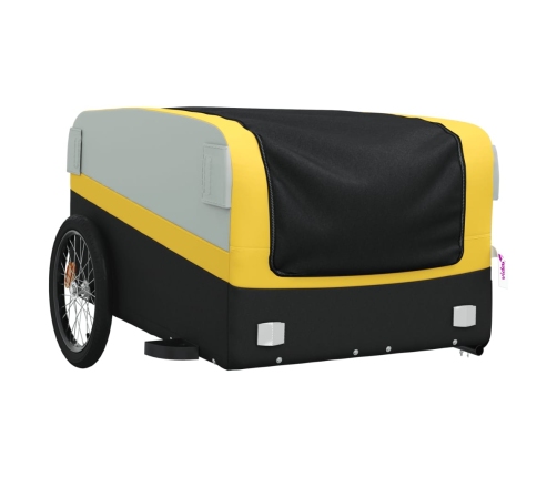 vidaXL velosipēda piekabe, 45 kg, melna un dzeltena, dzelzs
