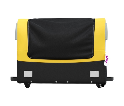 vidaXL velosipēda piekabe, 45 kg, melna un dzeltena, dzelzs