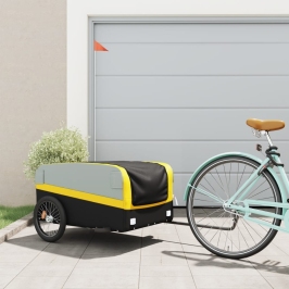 Velosipēda Piekabe, 45 Kg, Melna Un Dzeltena, Dzelzs Vidaxl