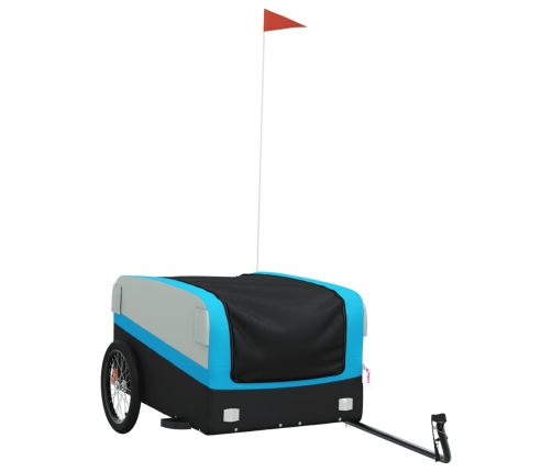 vidaXL velosipēda piekabe, 45 kg, melna un zila, dzelzs