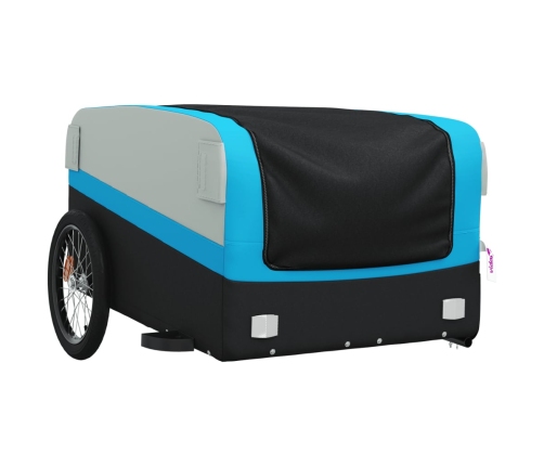 vidaXL velosipēda piekabe, 45 kg, melna un zila, dzelzs