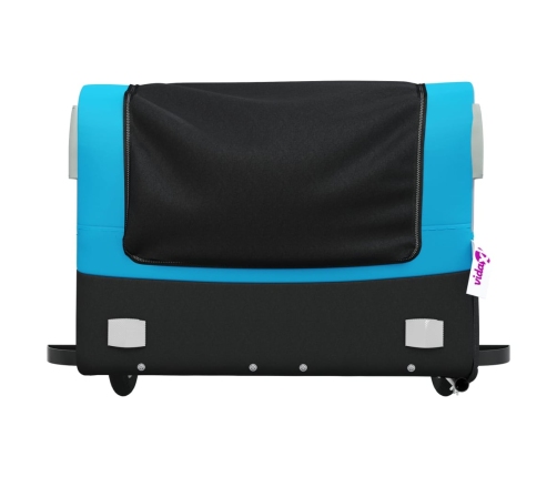 vidaXL velosipēda piekabe, 45 kg, melna un zila, dzelzs