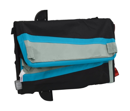 vidaXL velosipēda piekabe, 45 kg, melna un zila, dzelzs