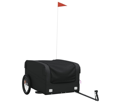 vidaXL velosipēda piekabe, 45 kg, melna, dzelzs