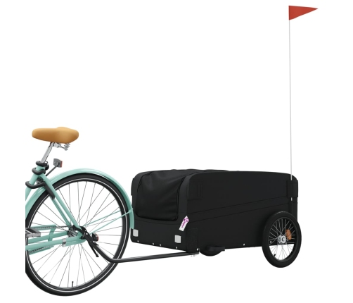 vidaXL velosipēda piekabe, 45 kg, melna, dzelzs