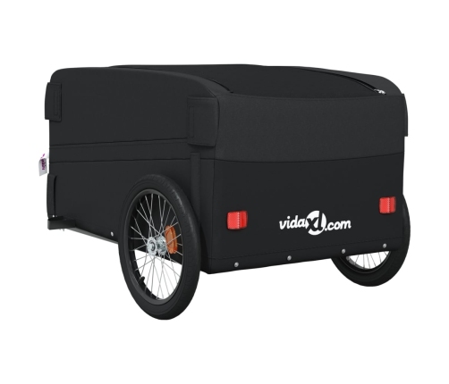 vidaXL velosipēda piekabe, 45 kg, melna, dzelzs