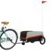 vidaXL velosipēda piekabe, 30 kg, melna un oranža, dzelzs