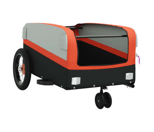 vidaXL velosipēda piekabe, 30 kg, melna un oranža, dzelzs
