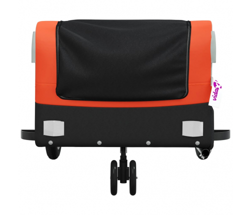 vidaXL velosipēda piekabe, 30 kg, melna un oranža, dzelzs
