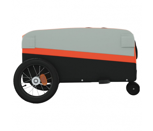 vidaXL velosipēda piekabe, 30 kg, melna un oranža, dzelzs
