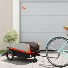 Velosipēda Piekabe, 30 Kg, Melna Un Oranža, Dzelzs Vidaxl