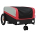 vidaXL velosipēda piekabe, 30 kg, melna un sarkana, dzelzs