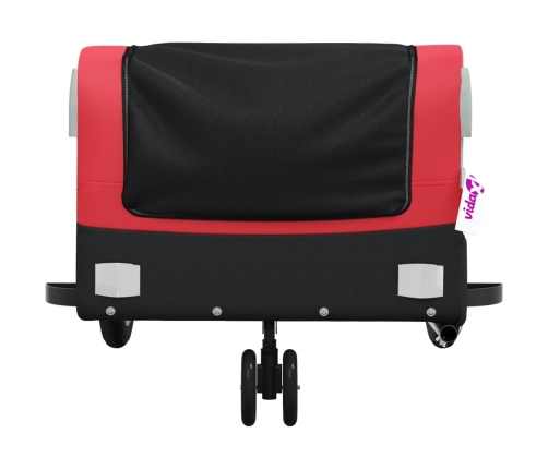vidaXL velosipēda piekabe, 30 kg, melna un sarkana, dzelzs