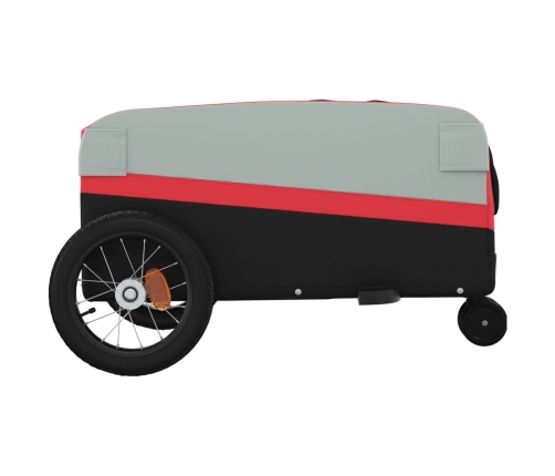 vidaXL velosipēda piekabe, 30 kg, melna un sarkana, dzelzs