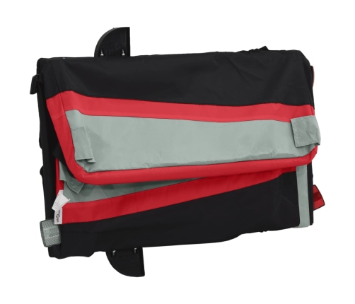 vidaXL velosipēda piekabe, 30 kg, melna un sarkana, dzelzs