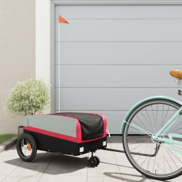 Velosipēda Piekabe, 30 Kg, Melna Un Sarkana, Dzelzs Vidaxl
