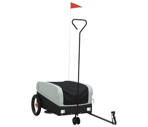 vidaXL velosipēda piekabe, 30 kg, melna un pelēka , dzelzs
