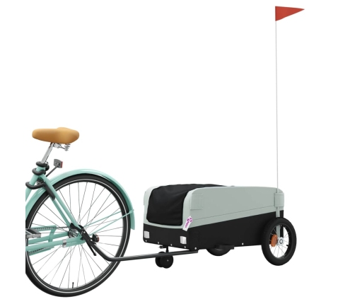 vidaXL velosipēda piekabe, 30 kg, melna un pelēka , dzelzs