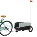 vidaXL velosipēda piekabe, 30 kg, melna un pelēka , dzelzs