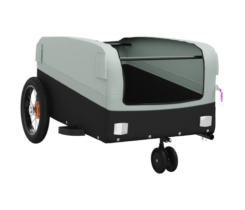 vidaXL velosipēda piekabe, 30 kg, melna un pelēka , dzelzs