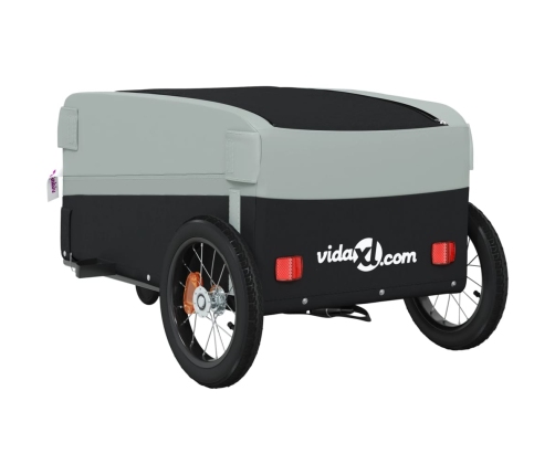 vidaXL velosipēda piekabe, 30 kg, melna un pelēka , dzelzs
