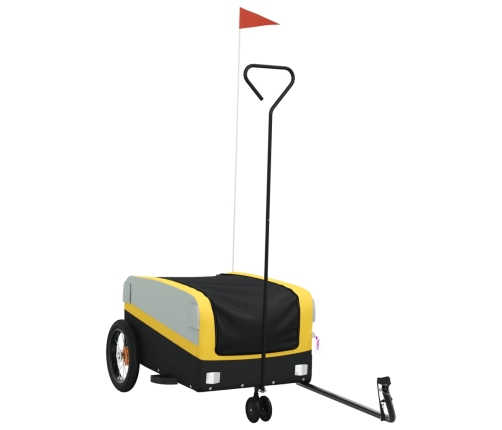 vidaXL velosipēda piekabe, 30 kg, melna un dzeltena, dzelzs