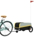 vidaXL velosipēda piekabe, 30 kg, melna un dzeltena, dzelzs