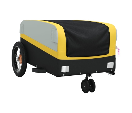 vidaXL velosipēda piekabe, 30 kg, melna un dzeltena, dzelzs