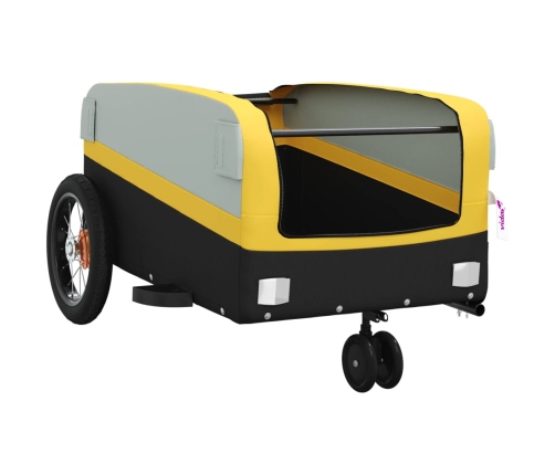 vidaXL velosipēda piekabe, 30 kg, melna un dzeltena, dzelzs