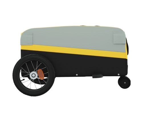 vidaXL velosipēda piekabe, 30 kg, melna un dzeltena, dzelzs
