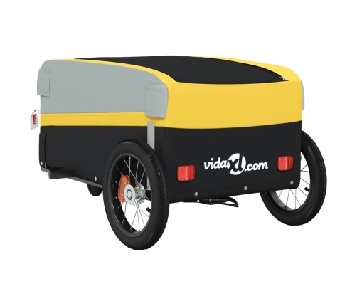 vidaXL velosipēda piekabe, 30 kg, melna un dzeltena, dzelzs