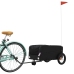 vidaXL velosipēda piekabe, 30 kg, melna, dzelzs