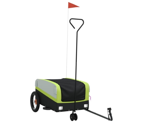 vidaXL velosipēda piekabe, 30 kg, melna un zaļa, dzelzs
