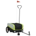 vidaXL velosipēda piekabe, 30 kg, melna un zaļa, dzelzs