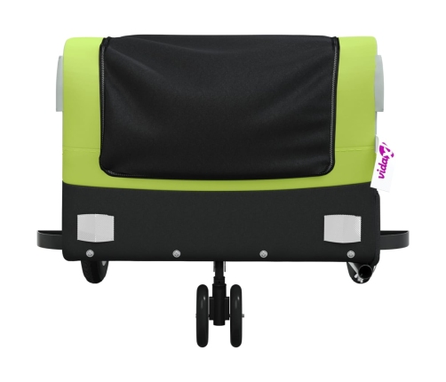 vidaXL velosipēda piekabe, 30 kg, melna un zaļa, dzelzs