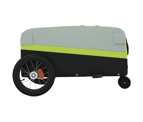 vidaXL velosipēda piekabe, 30 kg, melna un zaļa, dzelzs