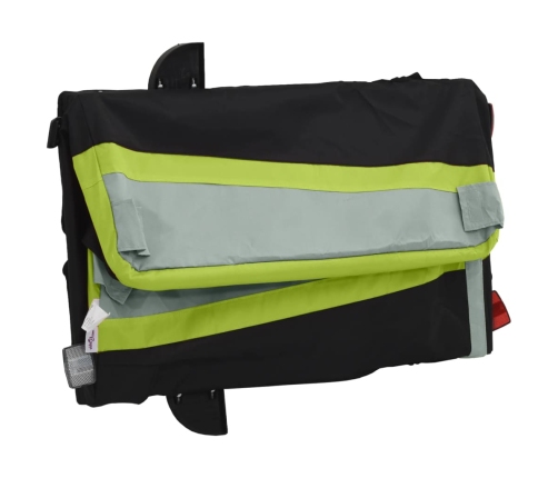 vidaXL velosipēda piekabe, 30 kg, melna un zaļa, dzelzs