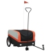 vidaXL velosipēda piekabe, 45 kg, melna un oranža, dzelzs