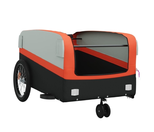 vidaXL velosipēda piekabe, 45 kg, melna un oranža, dzelzs