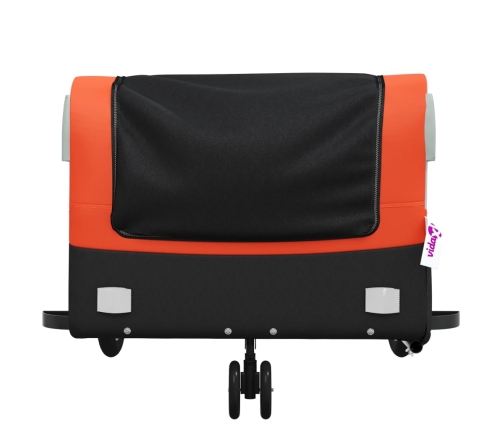 vidaXL velosipēda piekabe, 45 kg, melna un oranža, dzelzs