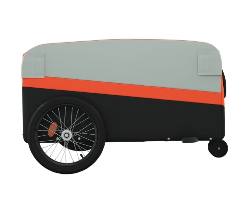 vidaXL velosipēda piekabe, 45 kg, melna un oranža, dzelzs